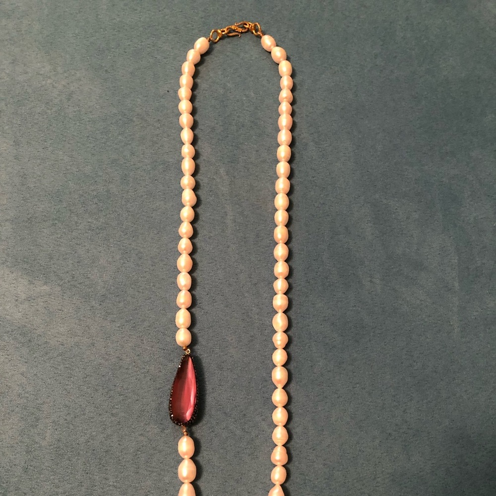 Alix Fray Natural Pearls w/Amethyst Crystal